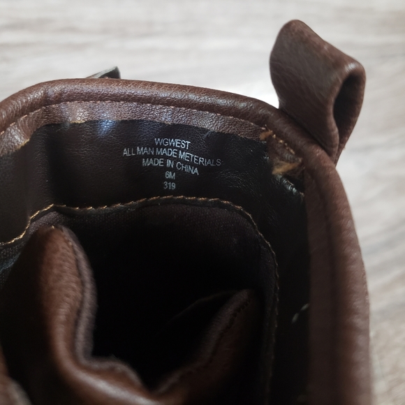 Guess Finlay Stacked Heel Buckle Moto Boot Faux Leather Bootie Zipper Lace Up 6 - Picture 15 of 15